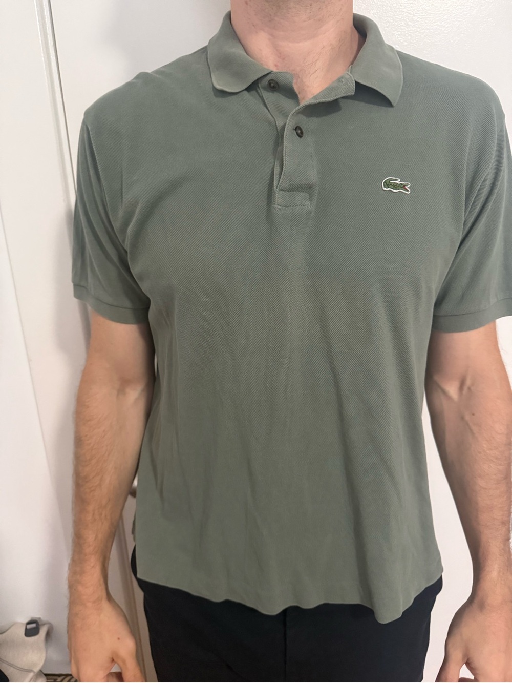 Lacoste Men's Sage Green Pique Polo